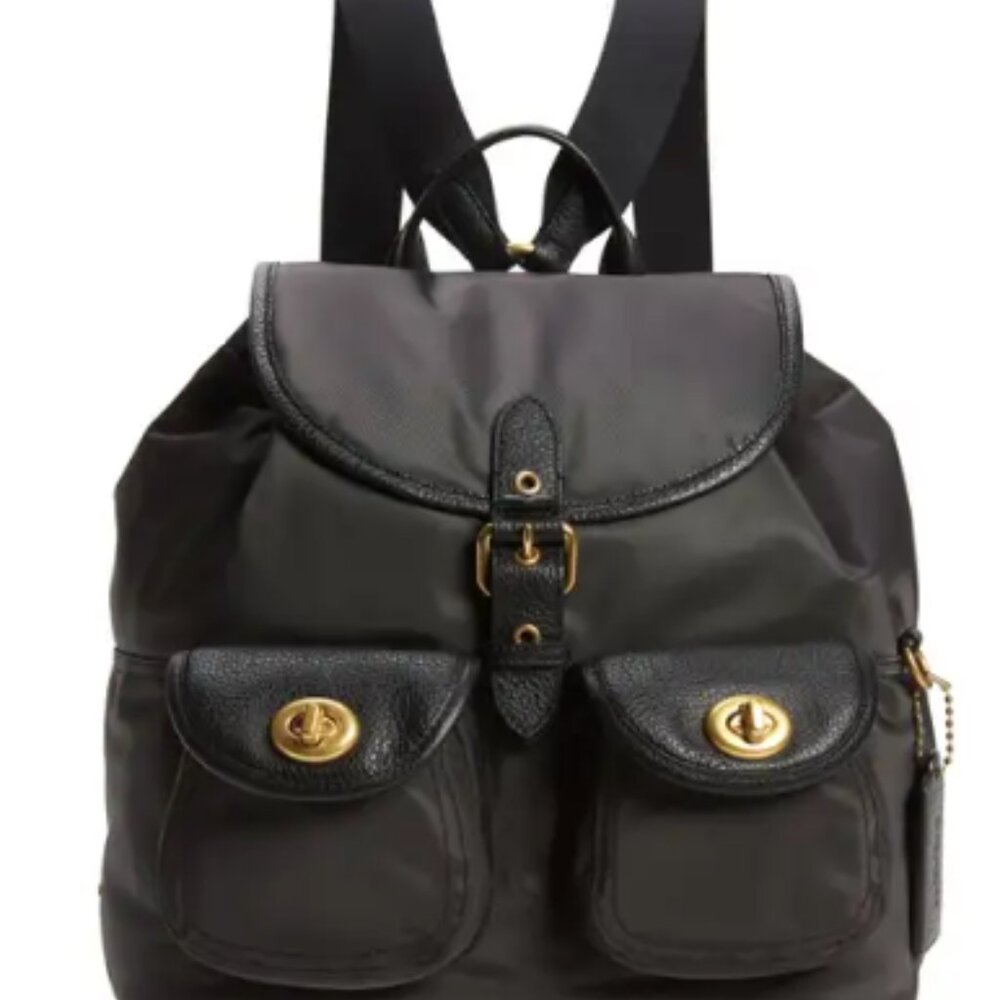 COACH Cargo Backpack With Vintage Rose Print Interior - Picture 8 of 8